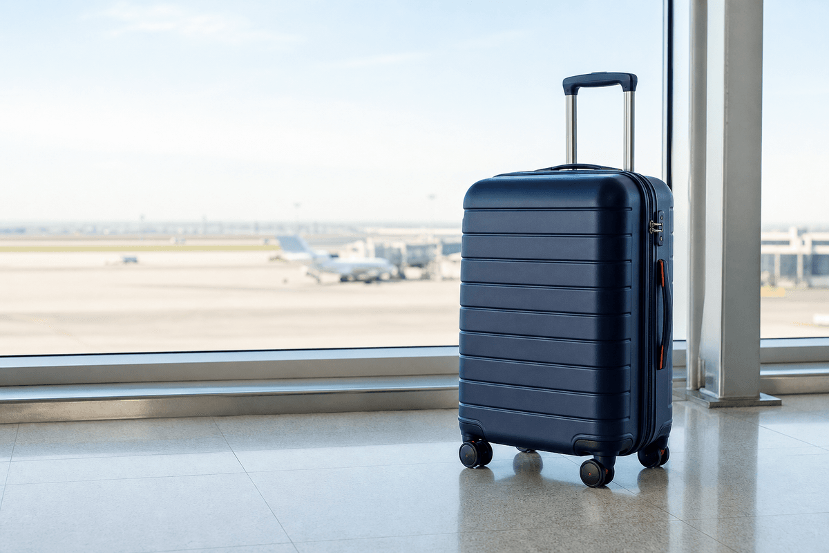 Suitcase in an airport terminal